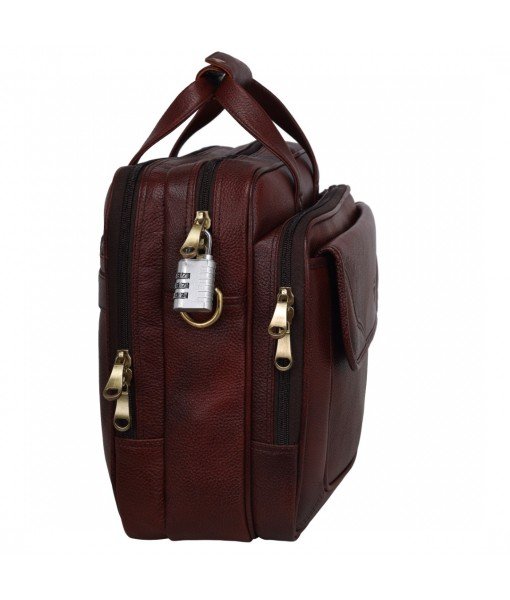 Mozri 100% Leather Shoulder Bag for Men & Women with Expandable Features & Comfortable 15.6'' Inches Laptop Compartment