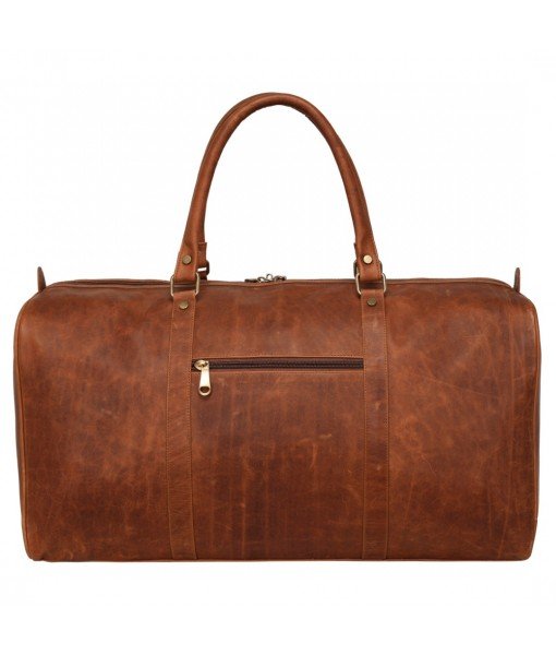 MOZRI Genuine Vintage Leather Travel Luggage Bag, 22 inches capacity