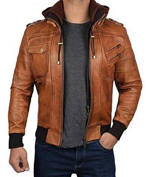 MOZRI 100 % Genuine Leather Cinnamon Tan Jacket for Men's ( Size :- XS to 4XL ),Cinnamon Tan)