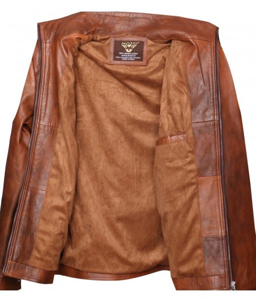 MOZRI 100% Genuine Leather Antique Tan Men's Jacket
