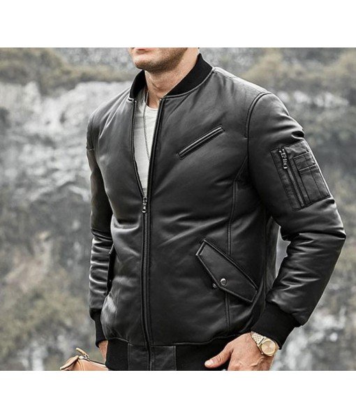 MOZRI 100% Genuine Leather black Men's Jacket