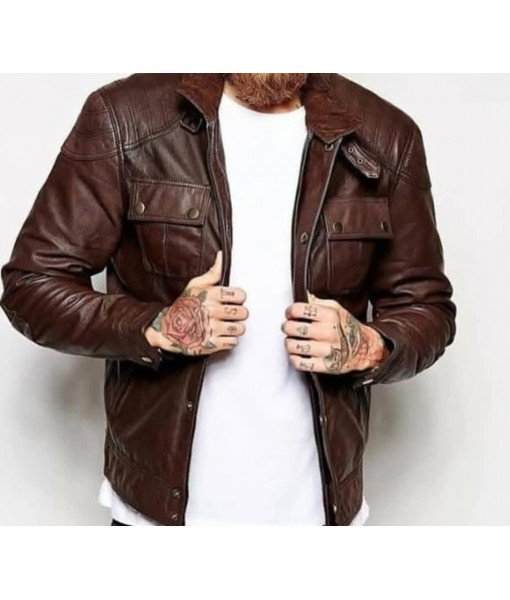 MOZRI  100% Genuine Lambskin Leather Jacket for Men's