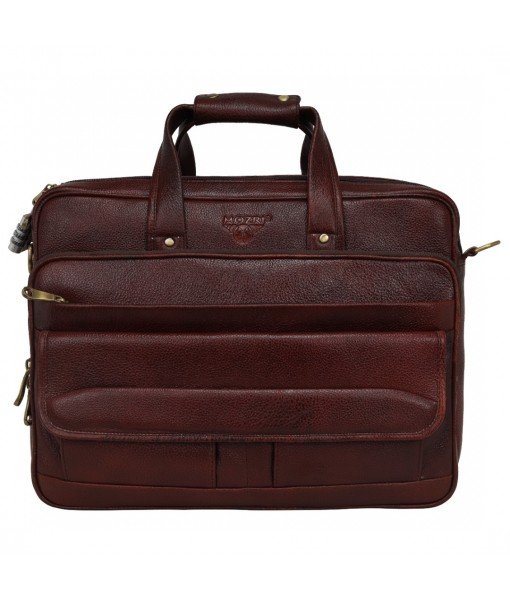 Mozri Leather Accessories 16 Inch Men's Leather Briefcase Laptop Bag