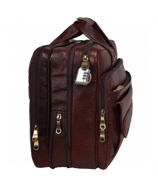 Mozri Leather Accessories 16 Inch Men's Leather Briefcase Laptop Bag