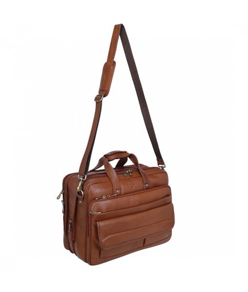 Mozri Leather Accessories 16 Inch Men's Leather Briefcase Laptop Bag