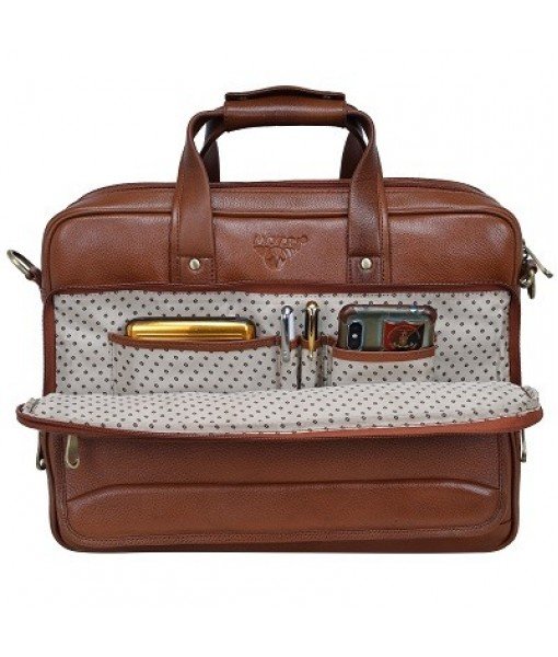 Mozri Leather Accessories 16 Inch Men's Leather Briefcase Laptop Bag