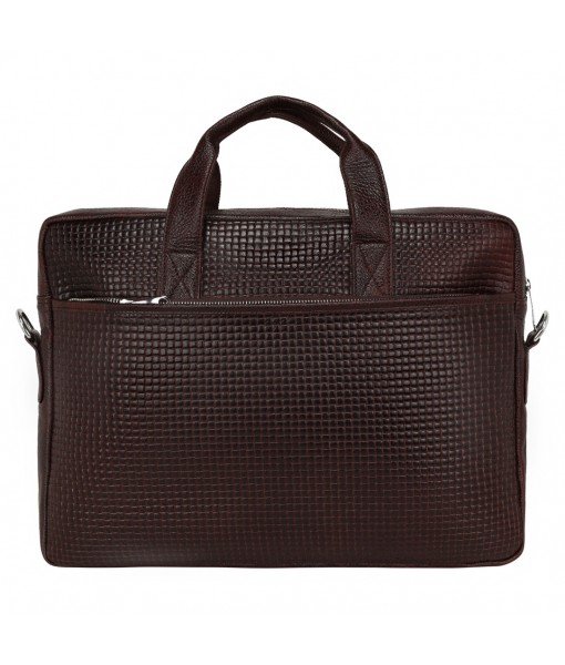 MOZRI Leather Natural Leather Laptop Briefcase Messenger Shoulder Bags for Men's Croco-brown