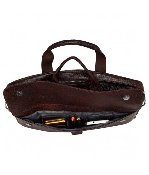 MOZRI Leather Natural Leather Laptop Briefcase Messenger Shoulder Bags for Men's Croco-brown