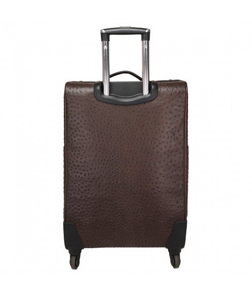 MOZRI Genuine Ostrich Print Leather , Cabin Luggage Trolley Bag