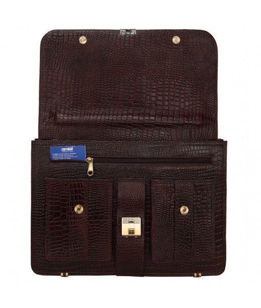 Mozri Leather  17'' Inch Laptop Men's Briefcase Bag Up to 16'' Inch Laptop Compartment 24 Litre's Capacity Expandable Feature's Amite Swiss Security Lock Closure