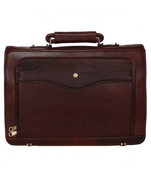 Mozri Leather  17'' Inch Laptop Men's Briefcase Bag Up to 16'' Inch Laptop Compartment 24 Litre's Capacity Expandable Feature's Amite Swiss Security Lock Closure