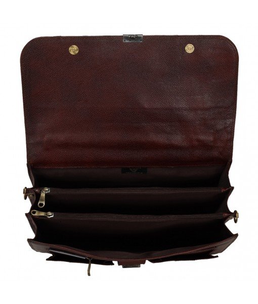 Mozri Leather  17'' Inch Laptop Men's Briefcase Bag Up to 16'' Inch Laptop Compartment 24 Litre's Capacity Expandable Feature's Amite Swiss Security Lock Closure