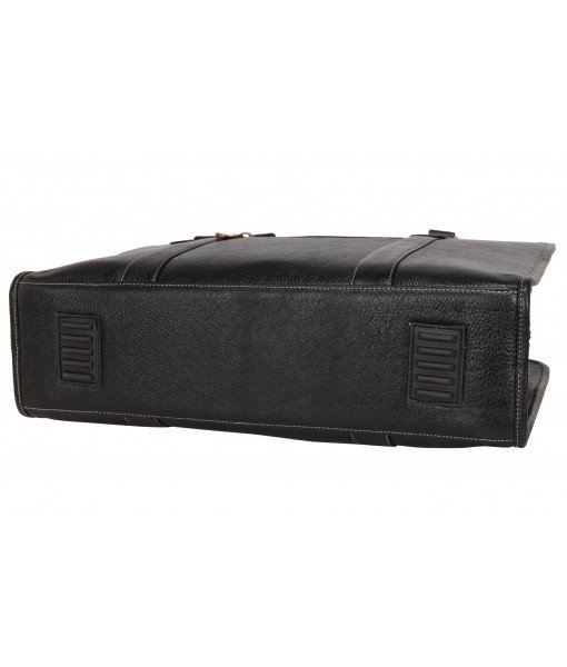 MOZRI 16 Inch Leather Men's Shoulder Bag Briefcase for Men Office (Black) (Dimension - L-16 X H-12 X W - 5 Inch)   