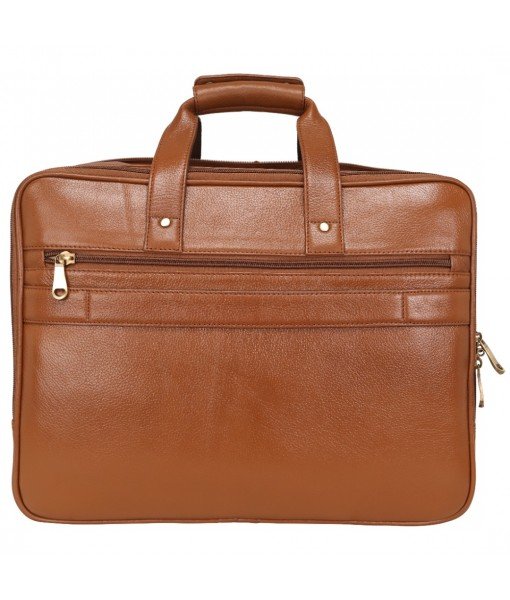 Mozri Leather Accessories 16 Inch 24 litres Capacity Leather Laptop Office Briefcase for Men Upto16 inch Laptop