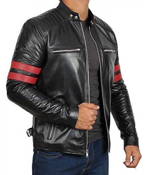MOZRI 100 % Genuine Leather Black Jacket for Men's ( Size :- XS to 4XL)
