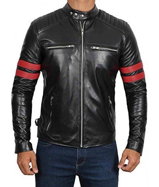 MOZRI 100 % Genuine Leather Black Jacket for Men's ( Size :- XS to 4XL)