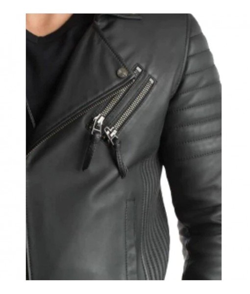 Stylish Black Biker Leather Jacket For Men's Size (XS to 4XL)