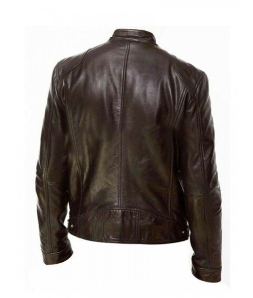 Mozri 100% genuine biker leather jacket for mens