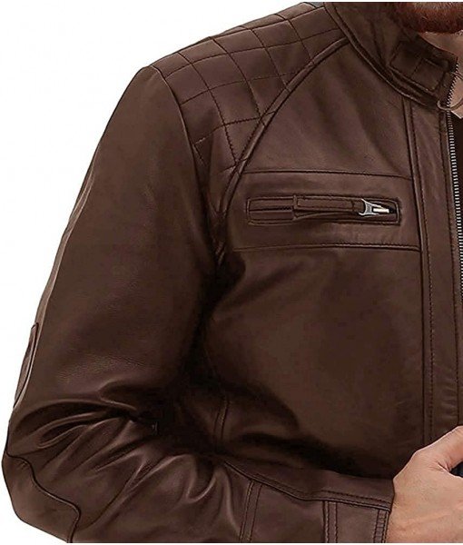 MOZRI 100% Genuine Leather Antique brown Men's Jacket