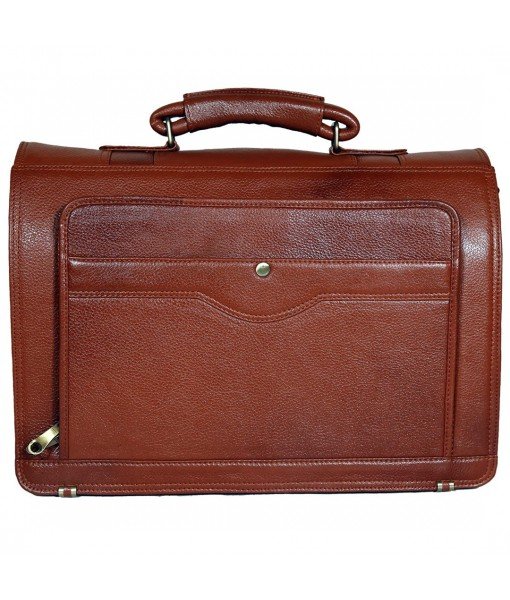 Mozri Leather  17'' Inch Laptop Men's Briefcase Bag Up to 16'' Inch Laptop Compartment 24 Litre's Capacity Expandable Feature's Amite Swiss Security Lock Closure