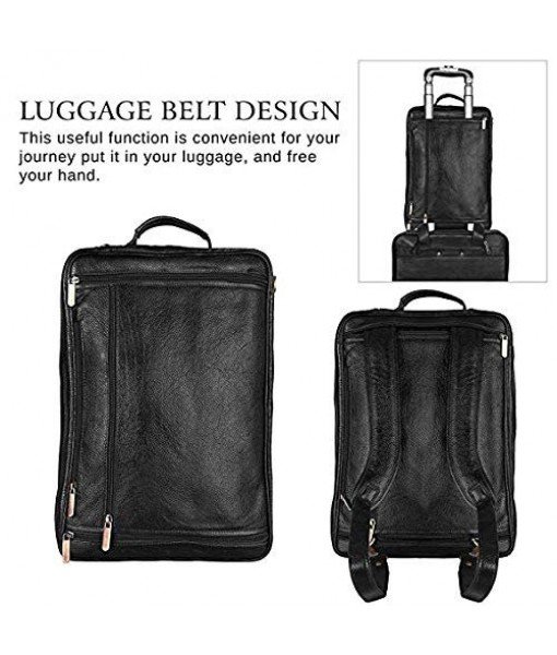 Mozri Leather Accessories 18 Inch 4 Use Leather Backpack Bag for Men and Women