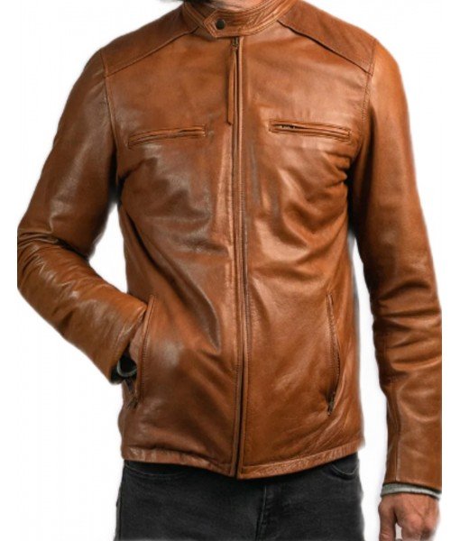 MOZRI  100% Genuine BIKER Leather Jacket for Men's