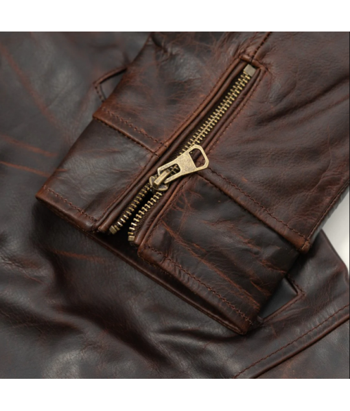 MOZRI  100% Genuine  Buffalo Vintage Look Leather Jacket for Men's