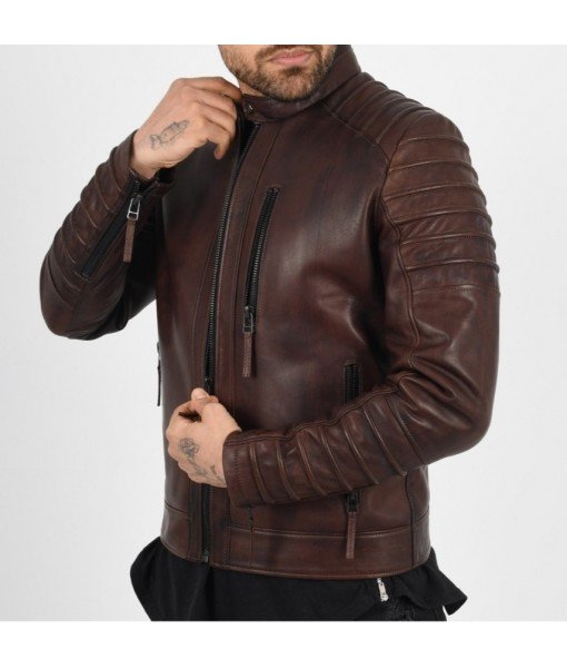 MOZRI 100% Pure Genuine Leather Bikers Jacket for Men's (Size : XS to 4XL)