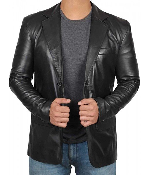 Mozri  Lambskin Blazzer leather jacket for mens