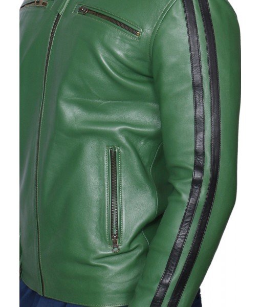 MOZRI 100% Genuine Leather Green Men's Jacket