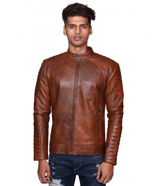 MOZRI 100% Genuine Leather Jacket for Men's 