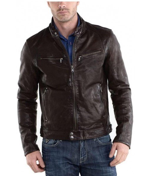 Mozri 100% genuine leather jacket for mens