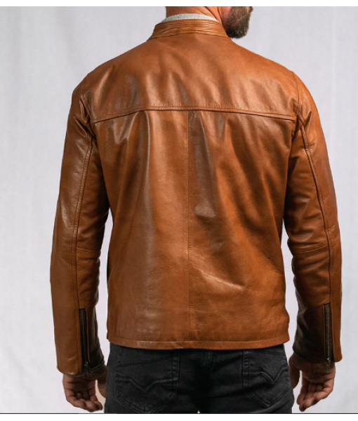 MOZRI  100% Genuine BIKER Leather Jacket for Men's